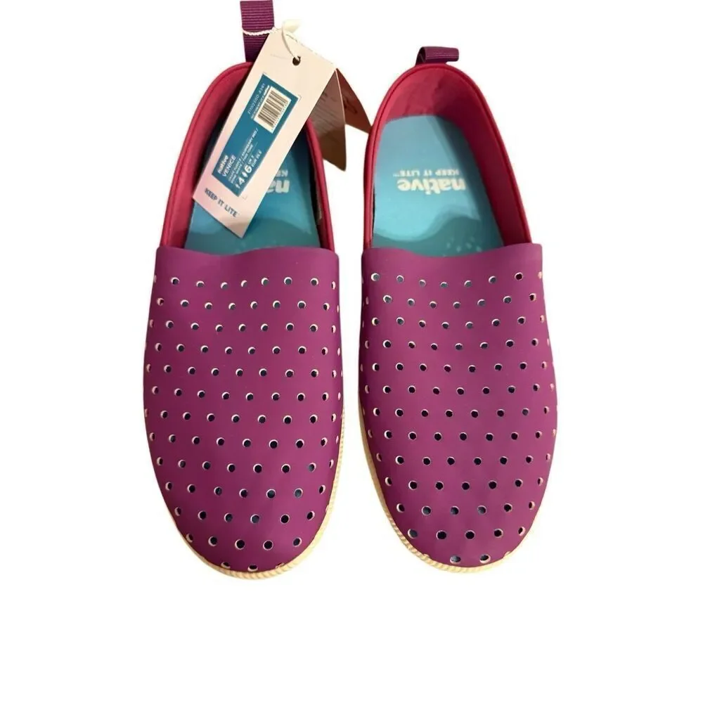 Brand New Native Two Tone Shoes Grape Purple Raspberry Red Slip On Unisex